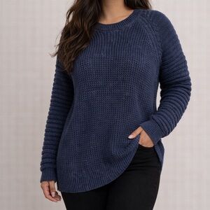 INC International Concepts Navy Crew Neck Sweater